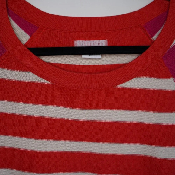 Cooperative Ringer Striped Sweater‎ Tee Size S Pink Coral Urban Outfitters - Picture 3 of 7